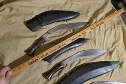 Lot of 3 Vintage Gurkha Kukri Knives - Nice