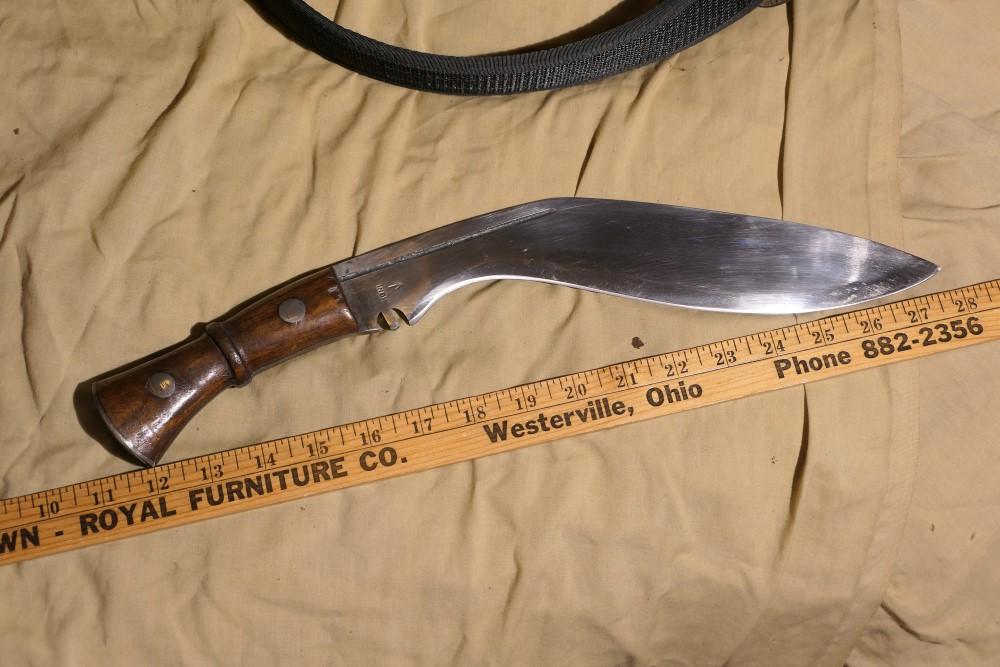 Large Vintage Gurkha Kukri Knife PLUS fighting knife