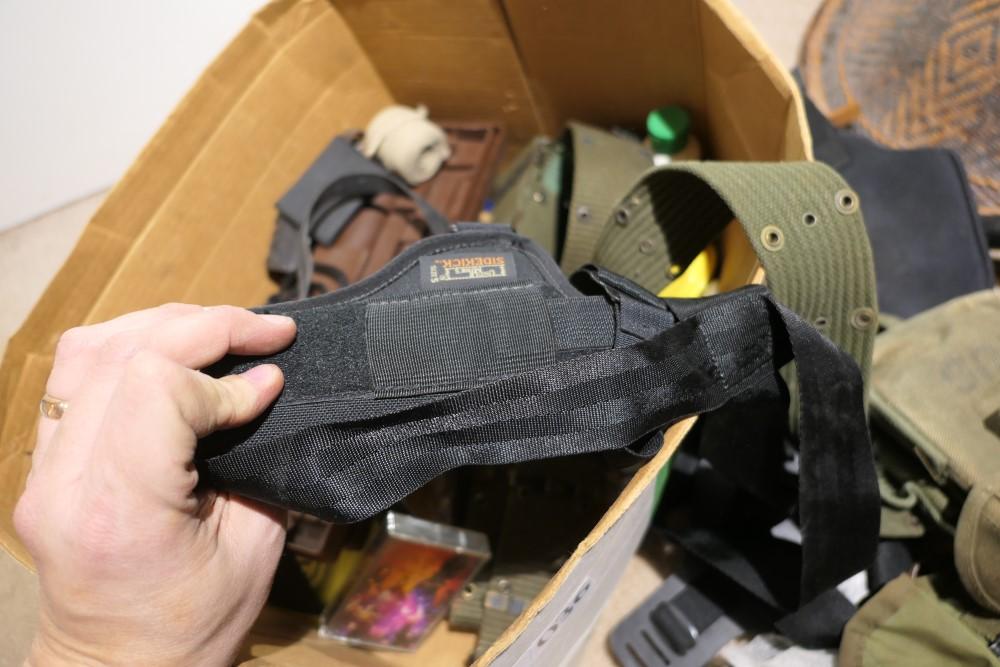 Military, Survival, Misc. Items in Box plus hat