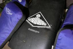 Four medium sized fight training bags, one larger