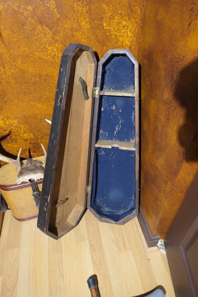 Antique Wooden Coffin Violin Case