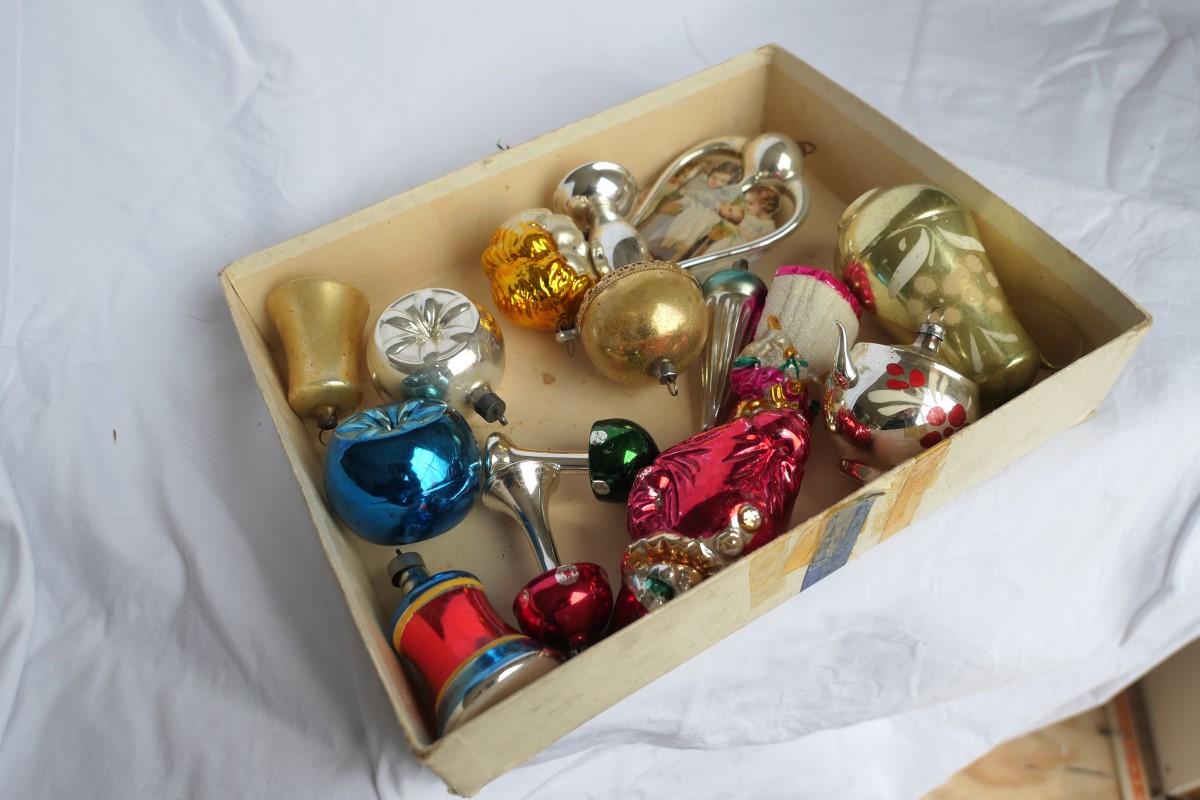 Group lot of Misc. Blown Glass Feather Tree Ornaments