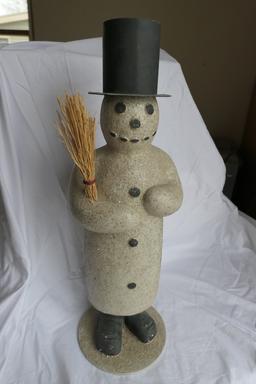 Papier Mache Snowman Candy Container