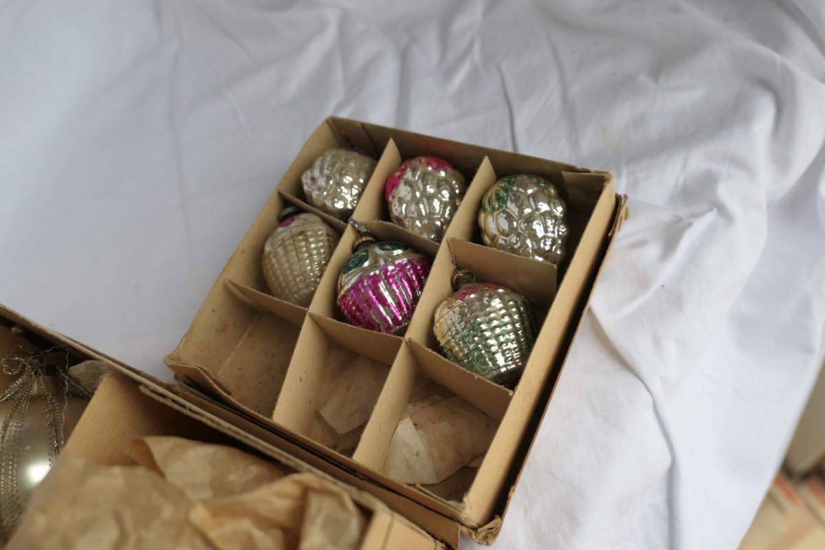 3 Partial Boxes of Antique Christmas Ornaments