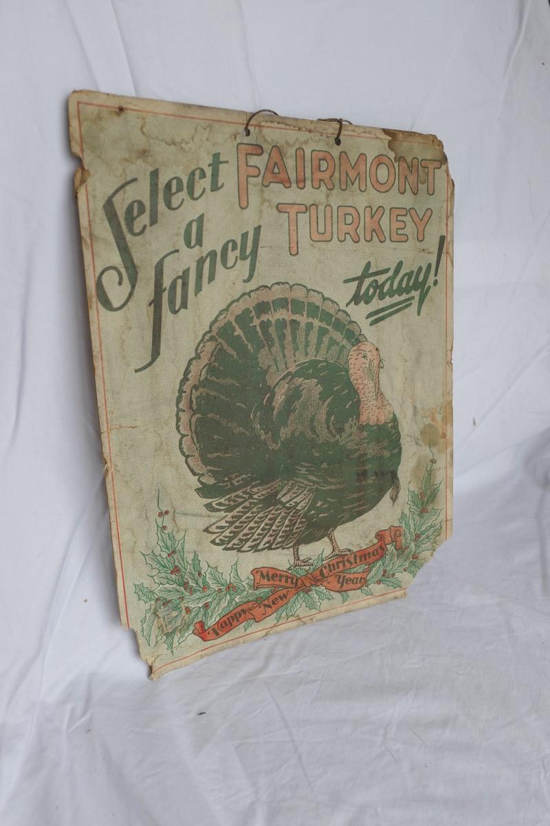 c. 1910 Fairmont Turkeys Advertising Sign