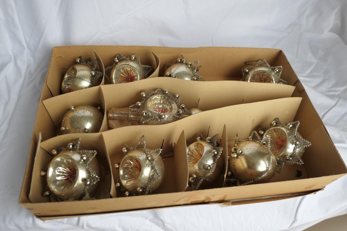 Western Germany Christmas Ornament Set c. 1950