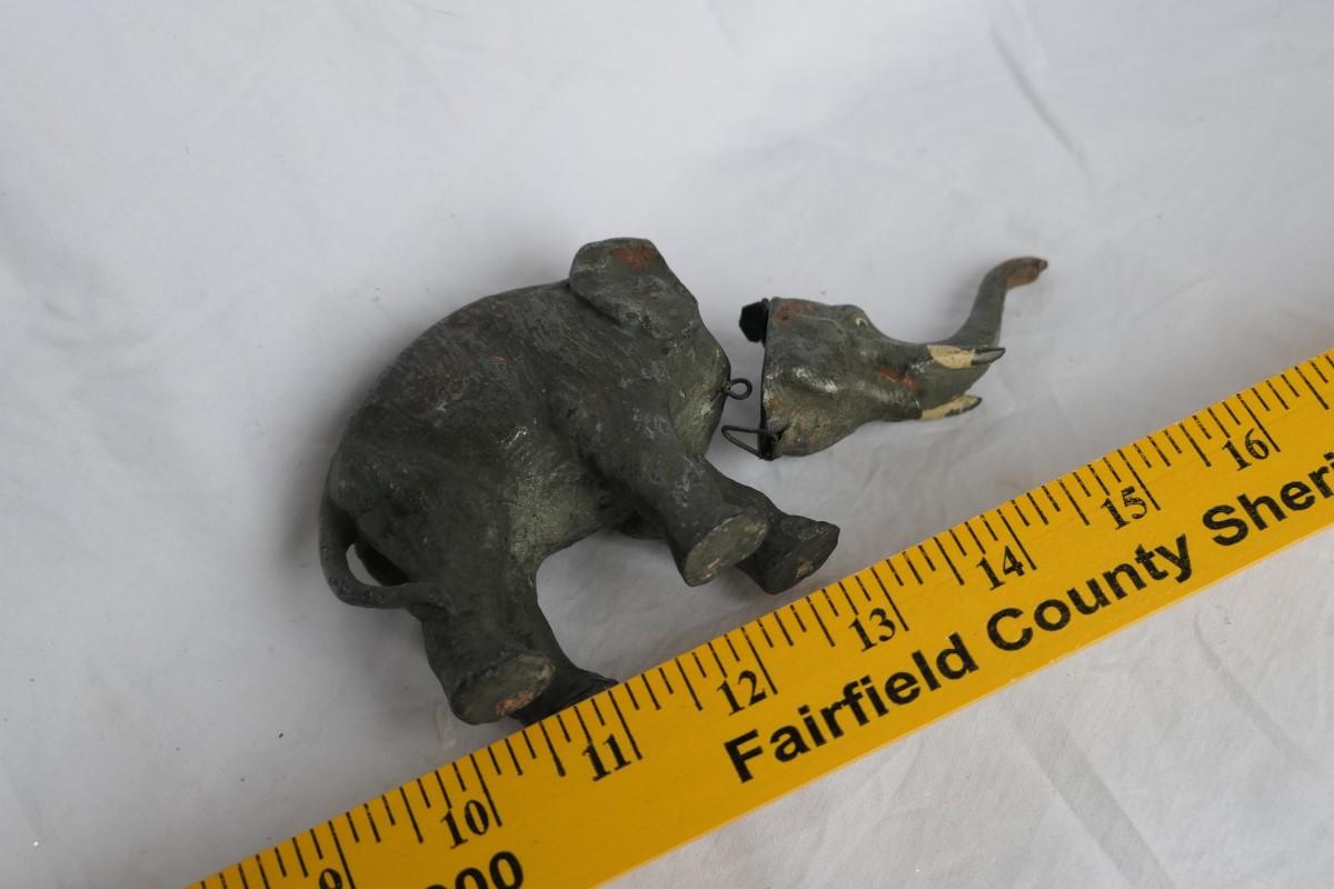 Unusual Antique Metal Elephant Bank