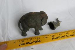 Unusual Antique Metal Elephant Bank