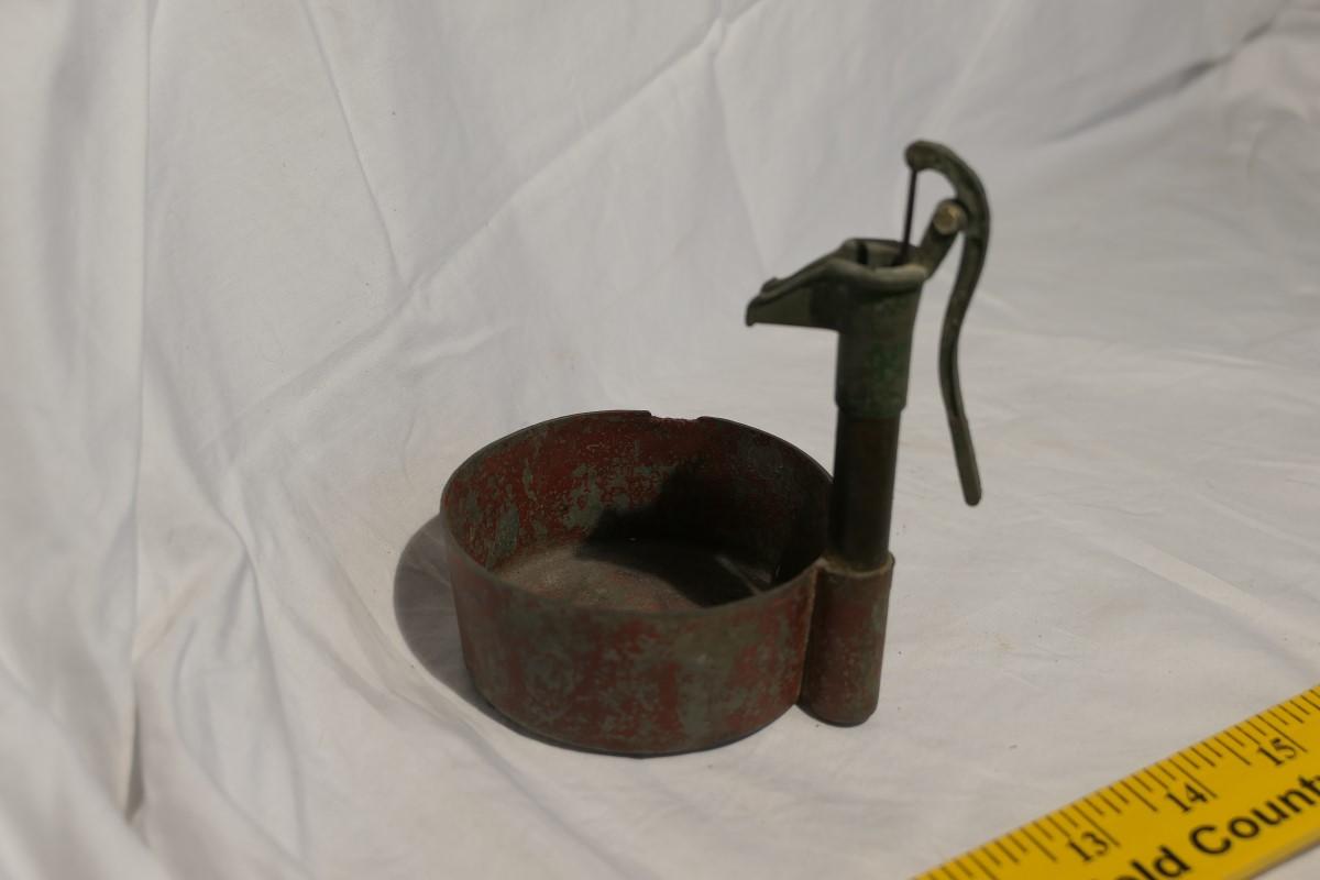 Unusual Antique Toy Well Pump and Basin