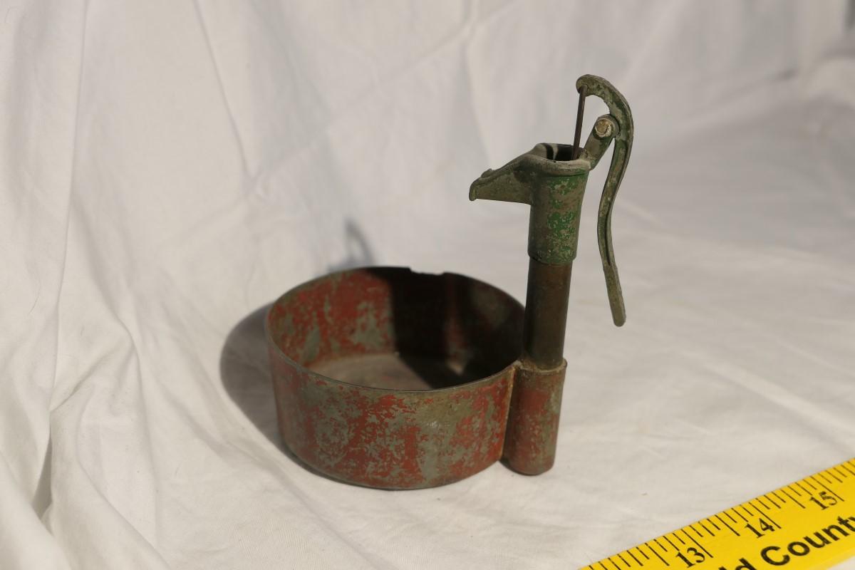 Unusual Antique Toy Well Pump and Basin