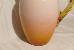 Antique Victorian Peachblow Blown Glass Pitcher