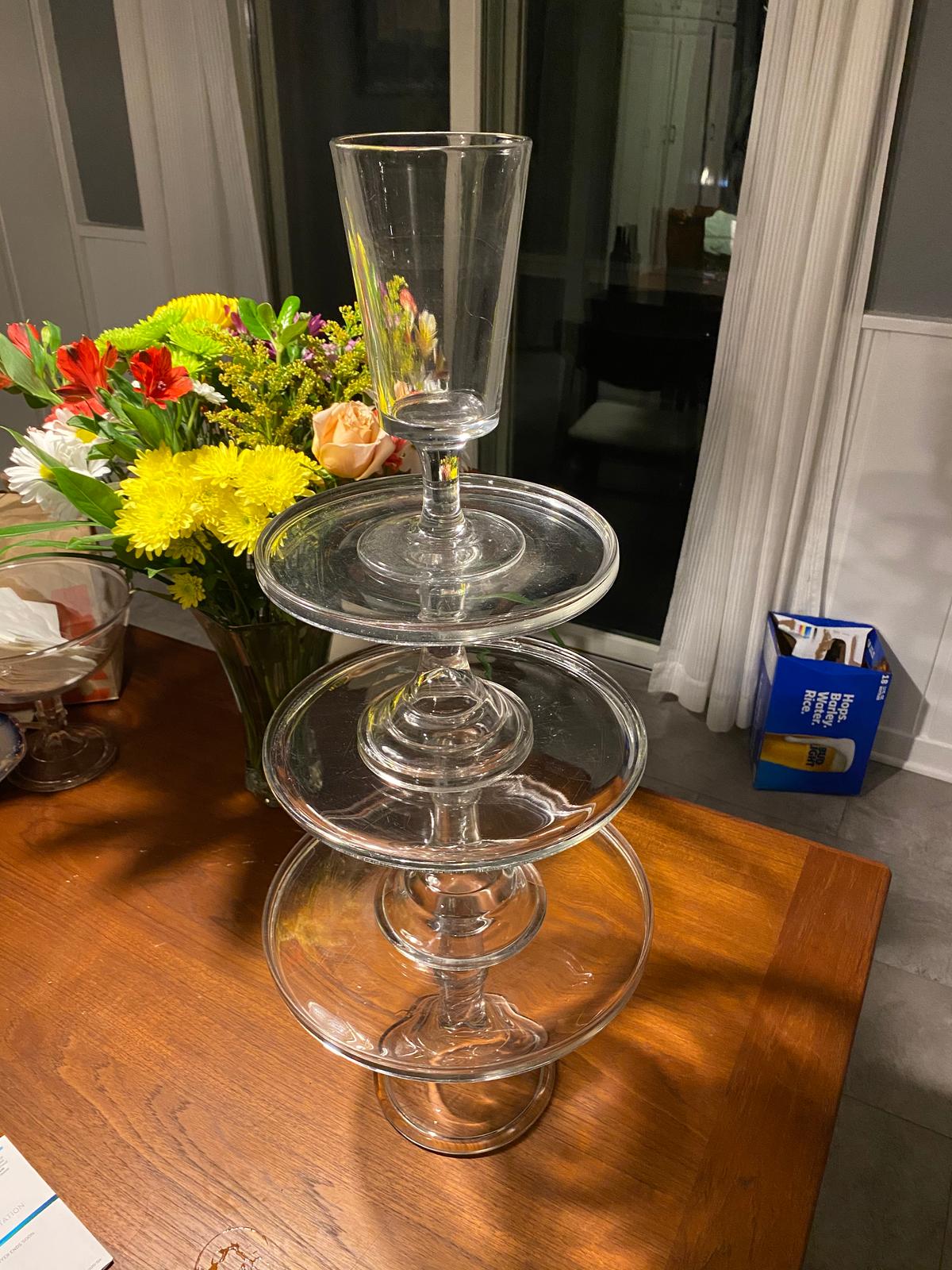 19th Century Clear Glass Stacking Cake Stands