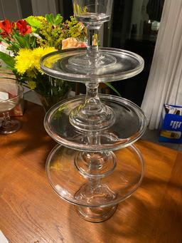 19th Century Clear Glass Stacking Cake Stands