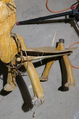 Unusual vintage camel saddle or bench