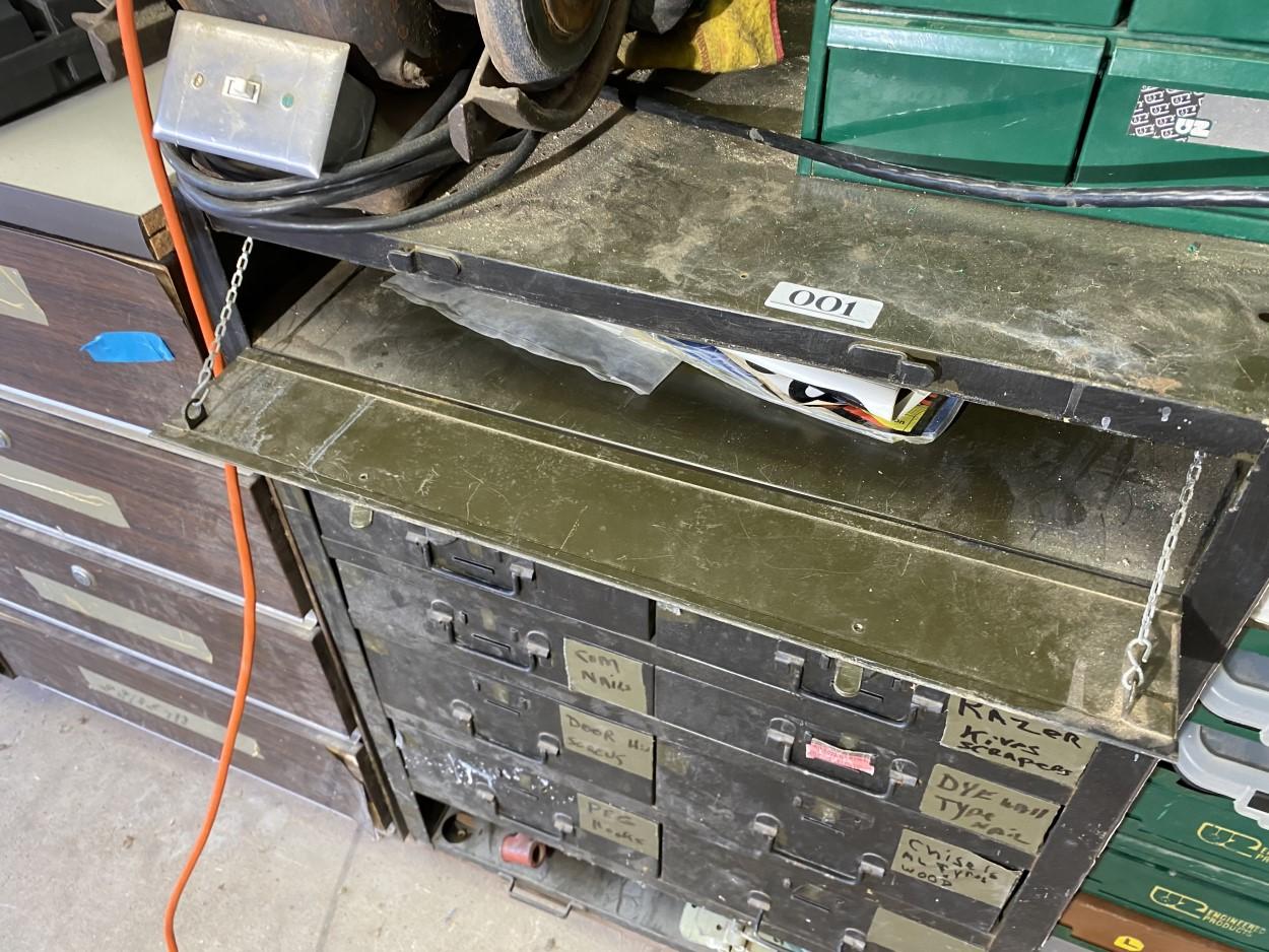 Vintage Metal Military Tool Cabinet w/Drawers