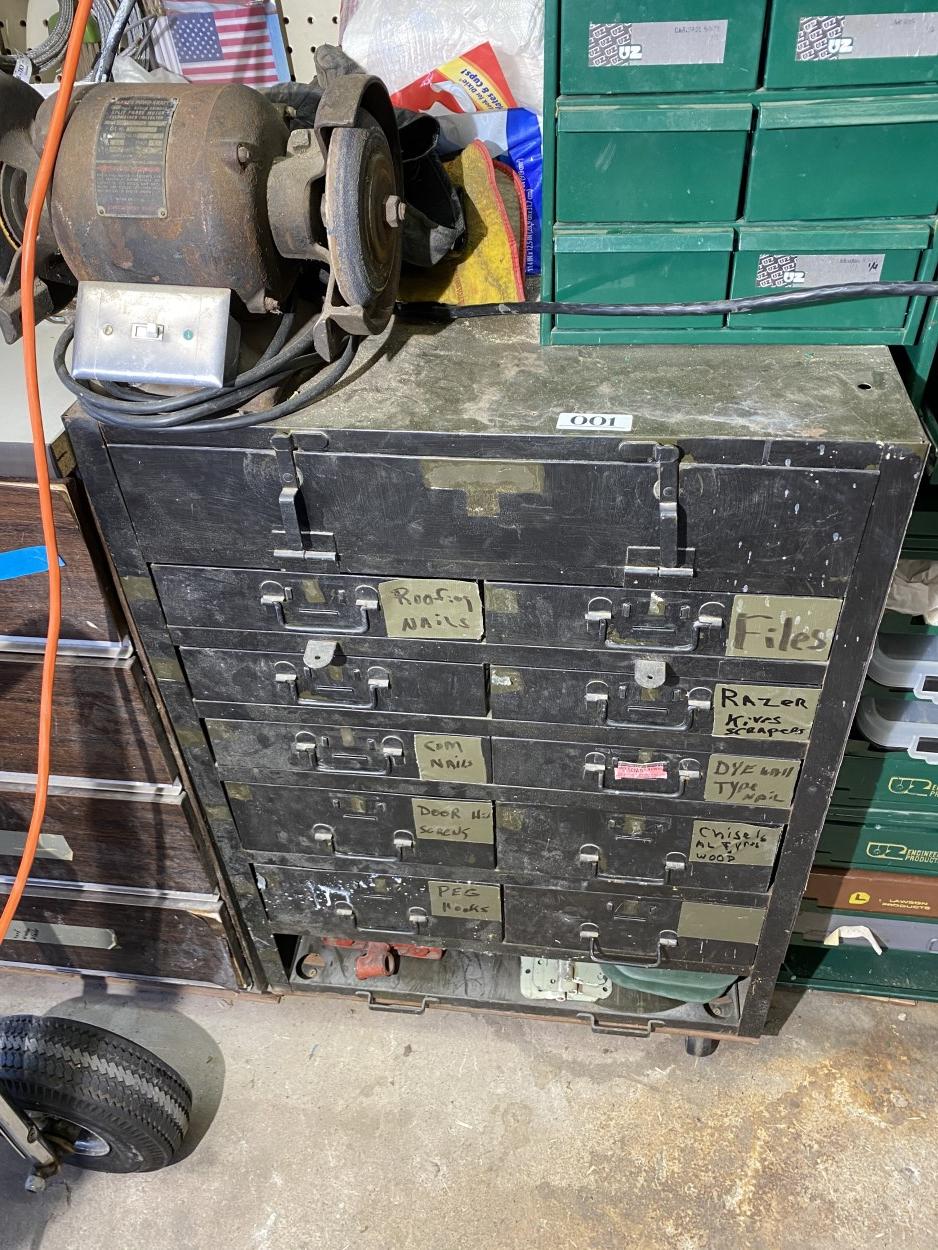 Vintage Metal Military Tool Cabinet w/Drawers