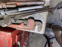 Group of assorted pipe wrenches