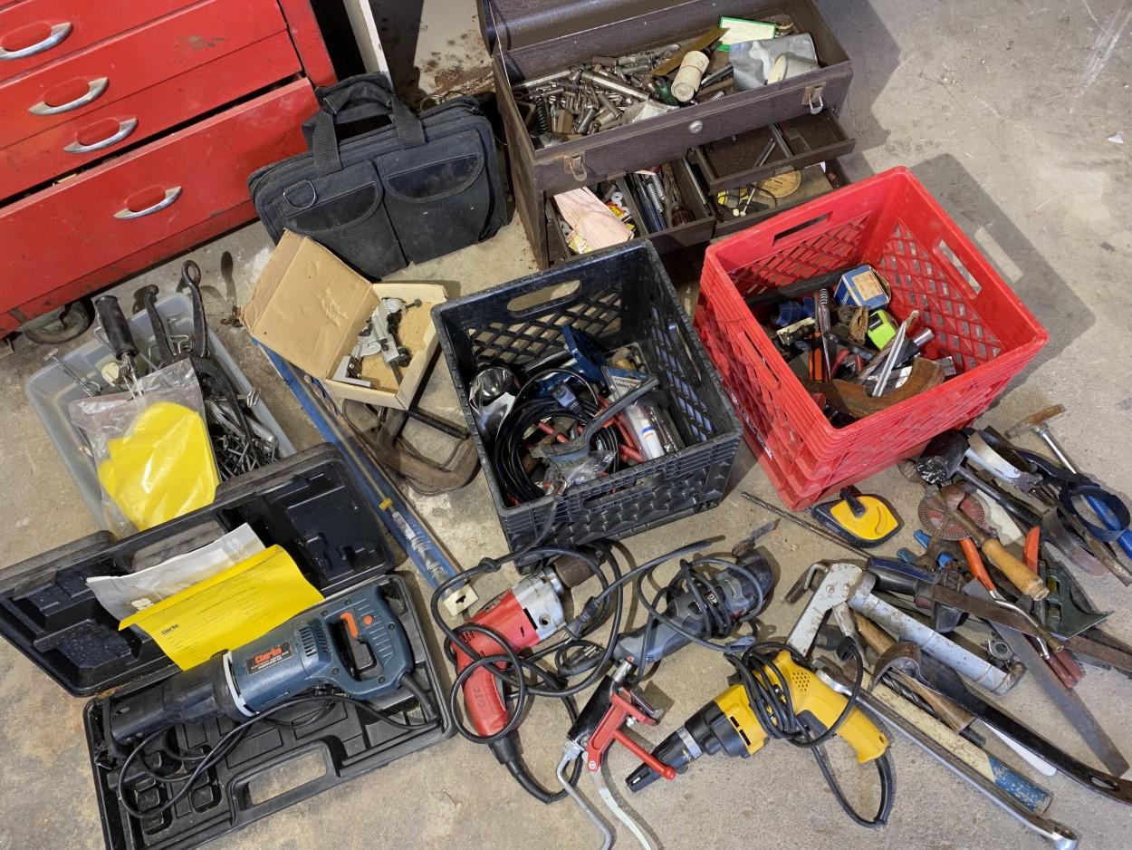 Large group lot assorted tools pictured