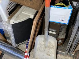 Group lot of heaters, shovel