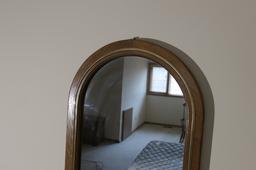 Oak mirror with gold trim