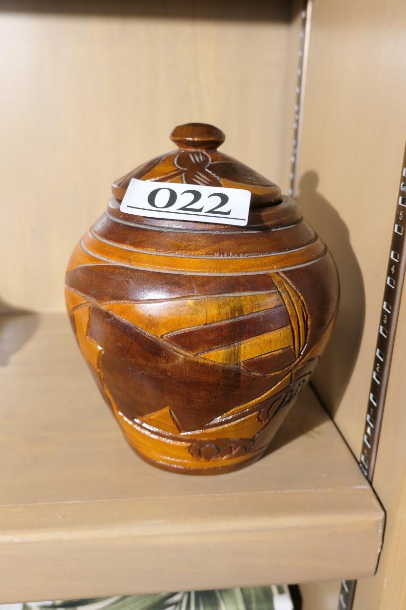 Carved Wooden Tobacco Jar