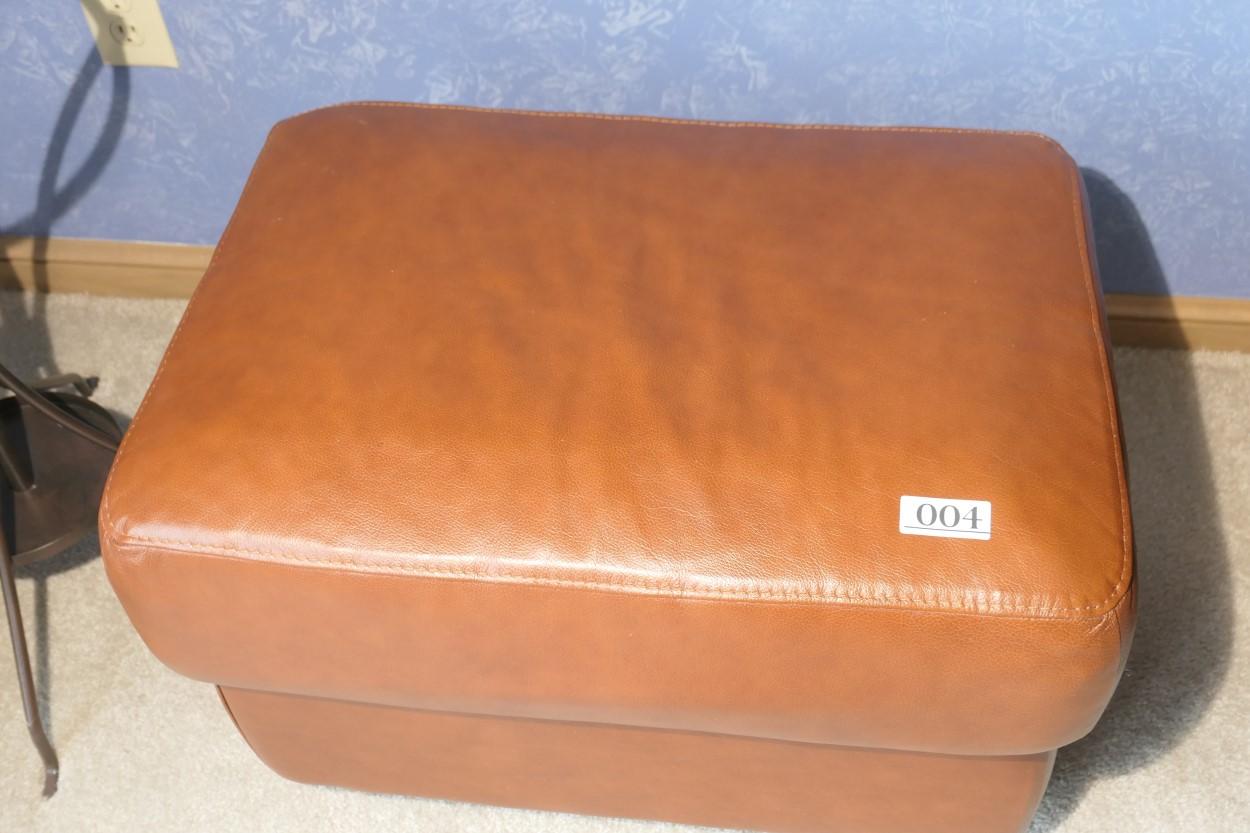 Vintage Italian Leather Footstool