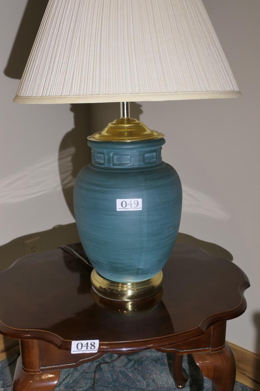 Pair of vintage blue ceramic lamps