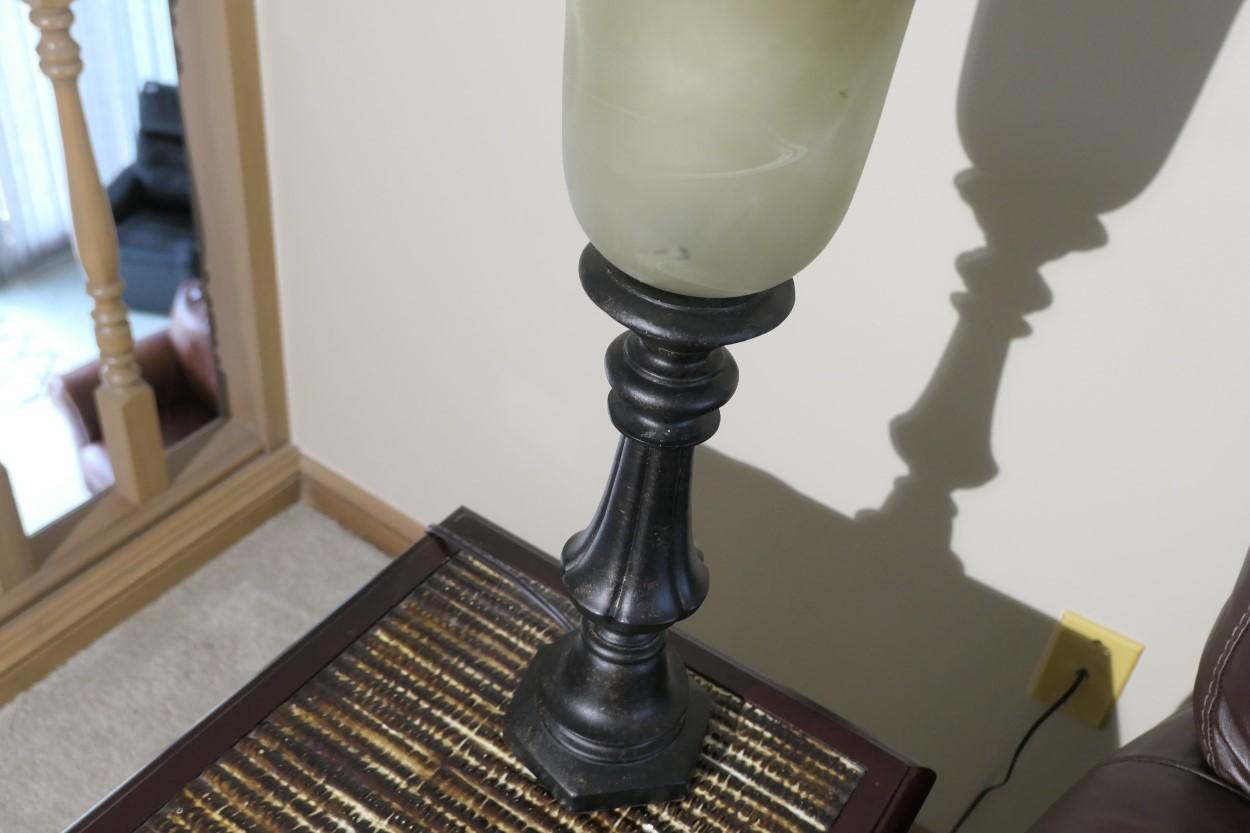Small lamp table plus lamp