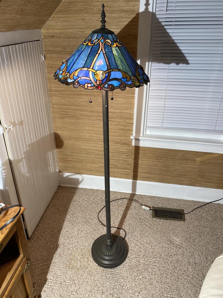 Vintage Stained Glass Style Floor Lamp