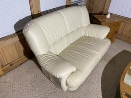 Vintage Italian White Leather Couch