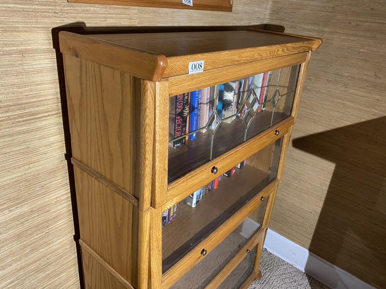 Vintage Barrister Bookcase w/Leaded Glass