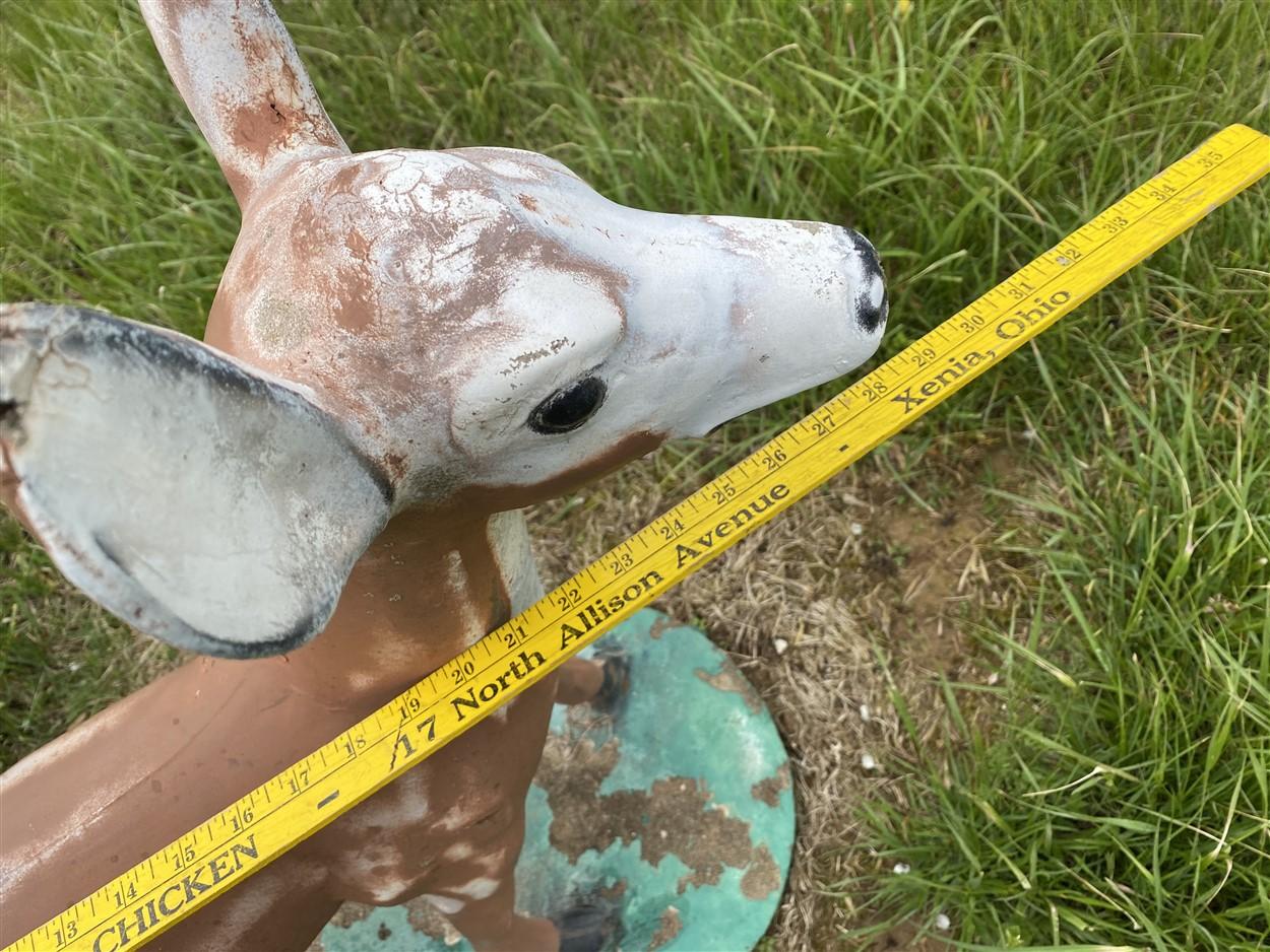 Pair of Vintage Cement Deer Lawn Statues