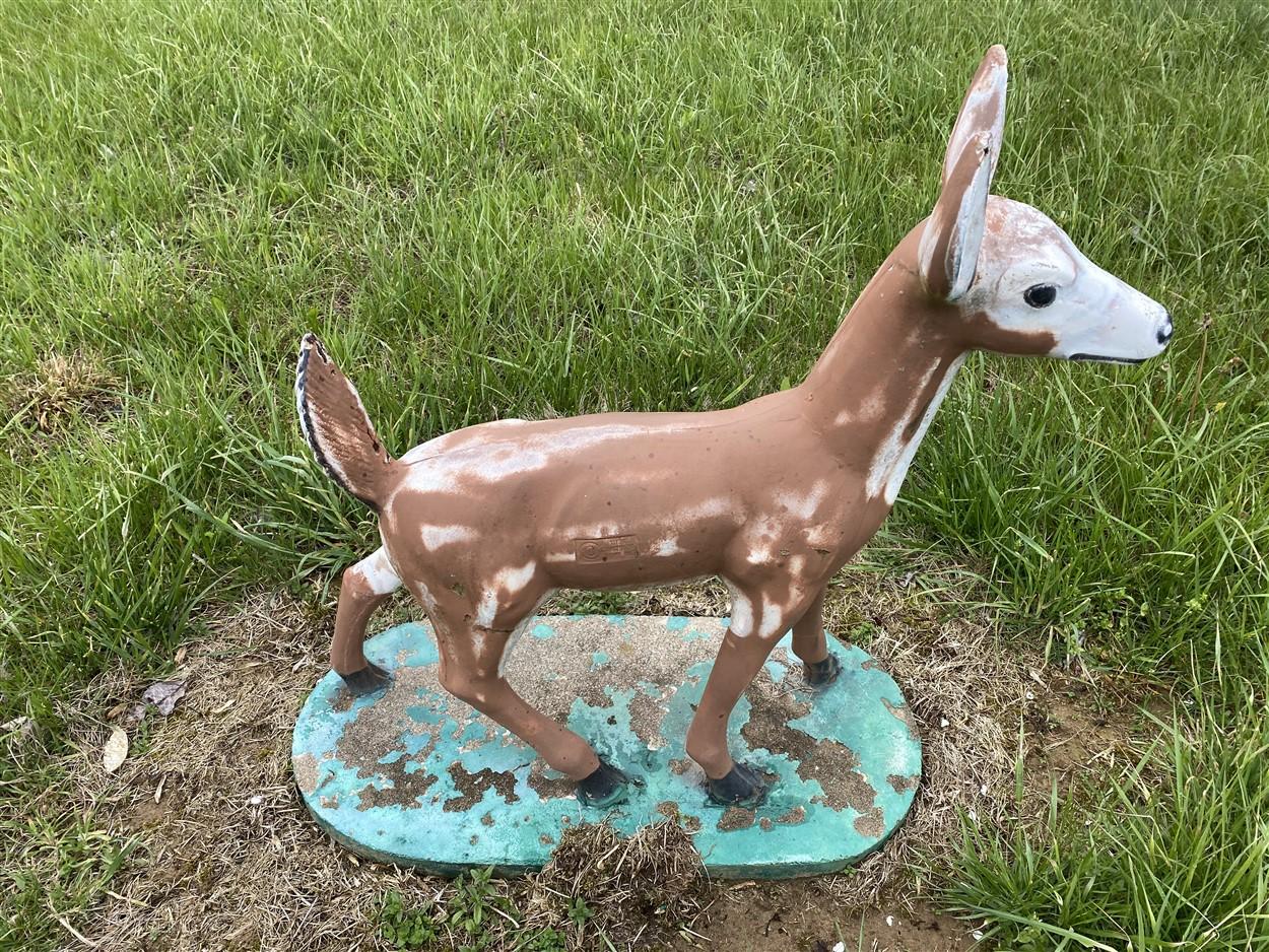 Pair of Vintage Cement Deer Lawn Statues