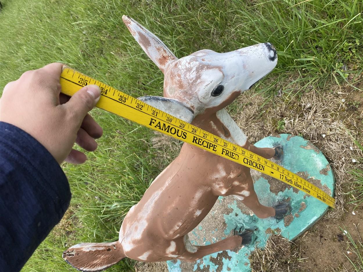 Pair of Vintage Cement Deer Lawn Statues