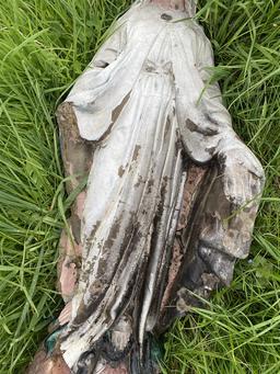 Antique Cast Ceramic Virgin Mary Lawn Decor Piece