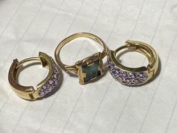 10k gold earrings and ring - 5.24 grams