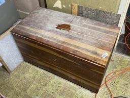 Cedar chest, folding tables lot