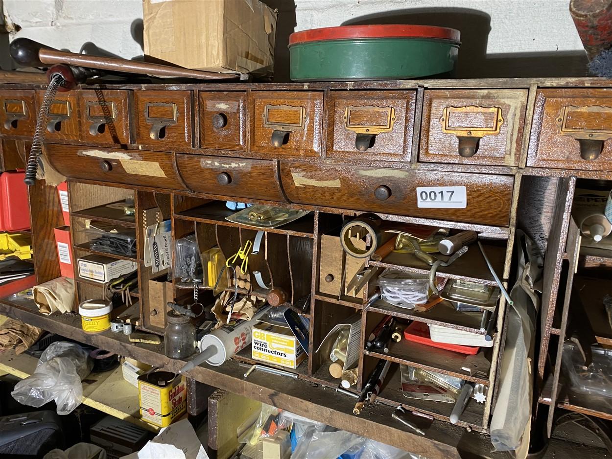 Unusual Oak office or library sorter cabinet c. 1900