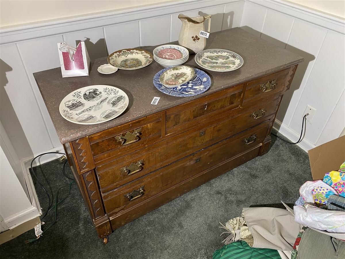 Eastlake era Marble top Dresser or cabinet