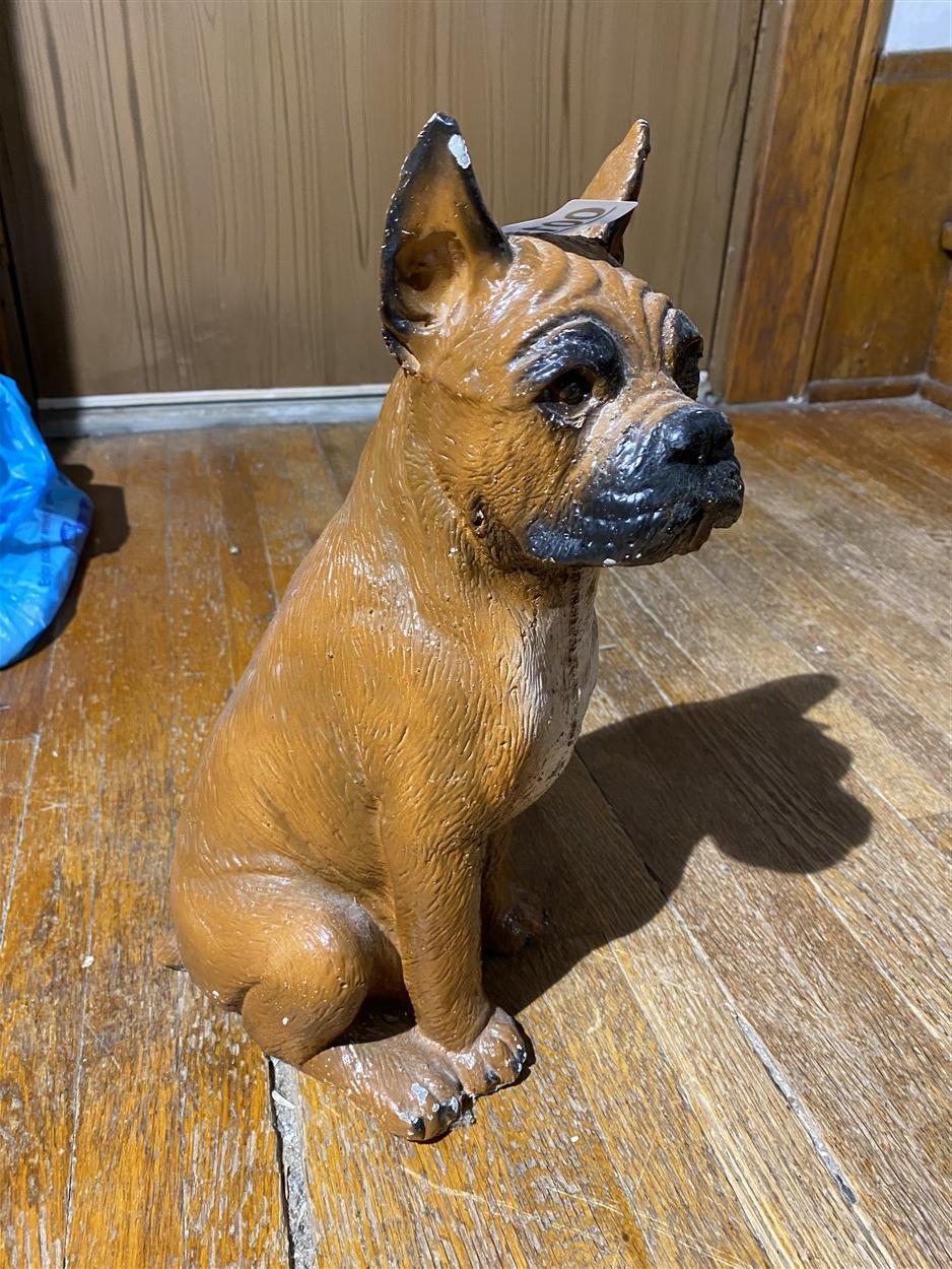 Unusual Vintage Cement Dog Statue