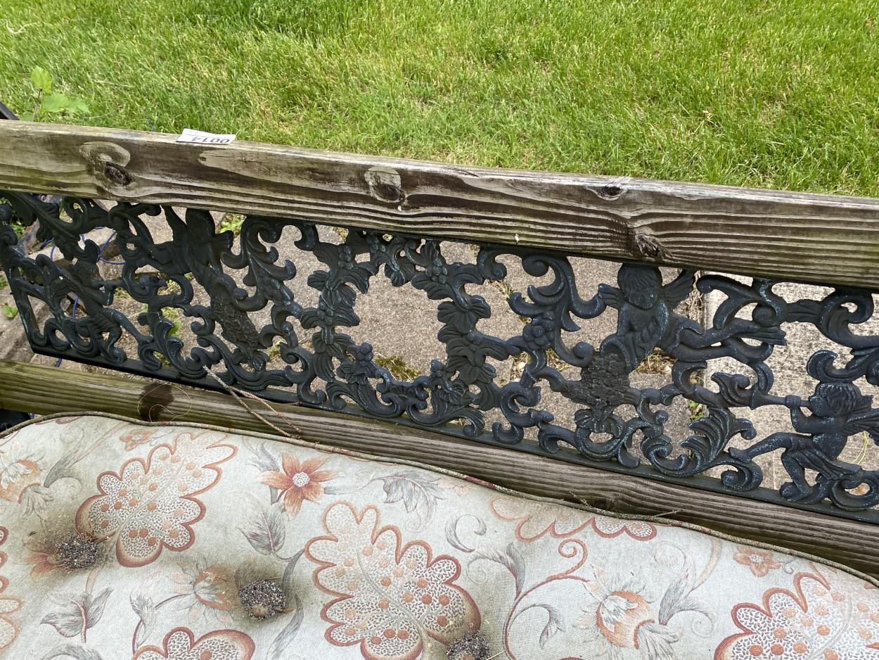 Metal and wood bench