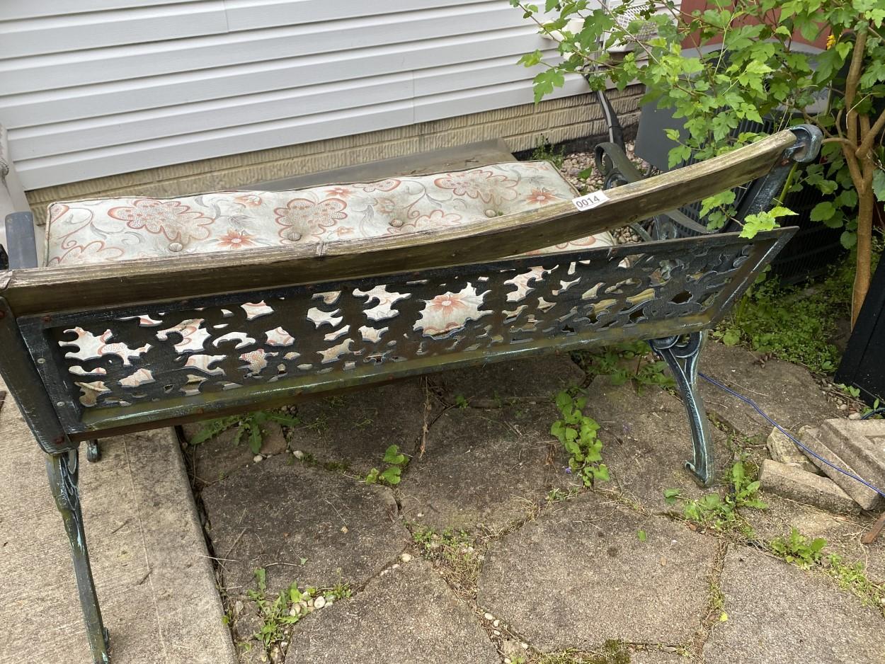 Metal and wood bench