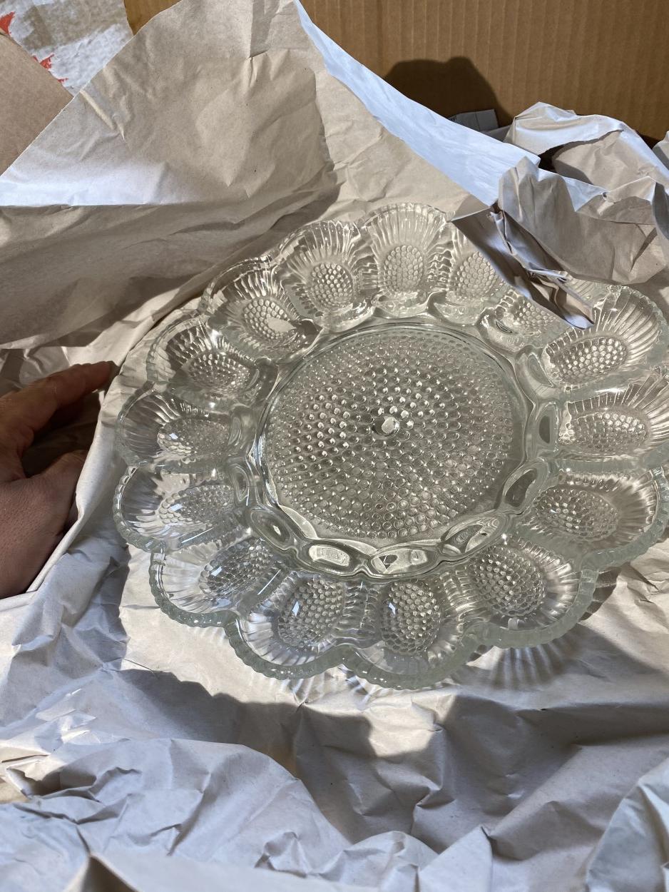 Pyrex lab glass, Fostoria, silver plate and more