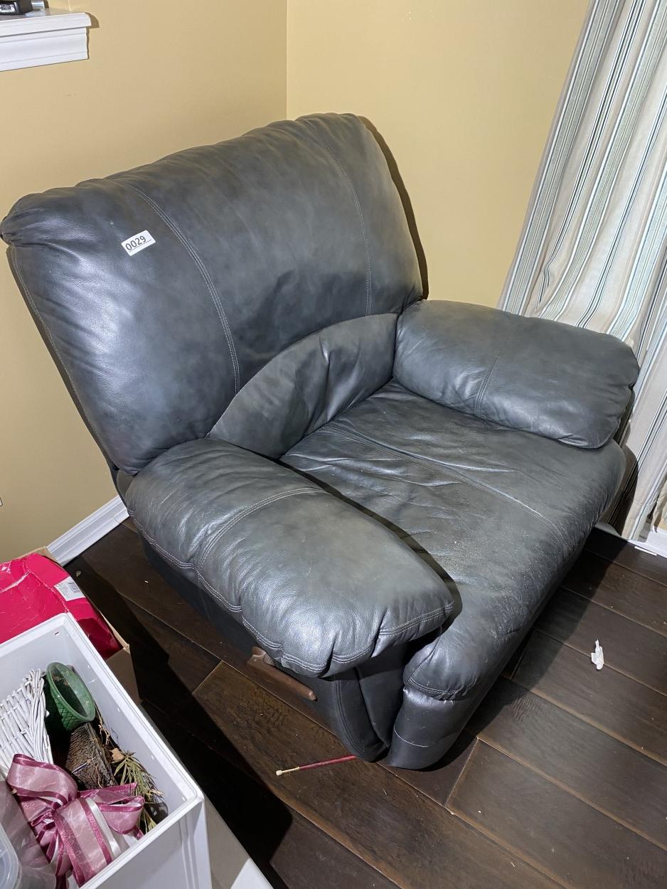 Vintage large sized leather chair