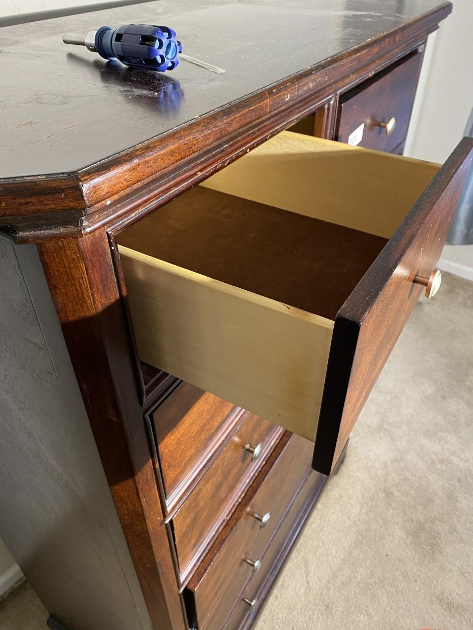 Vintage wooden tall dresser