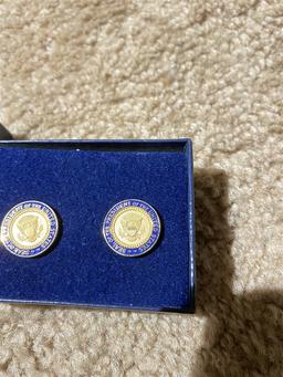 Rare pair Vintage Bill Clinton Cufflinks in case