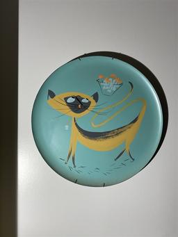 1950s Painted Metal Mid Century Modern Plate PLUS