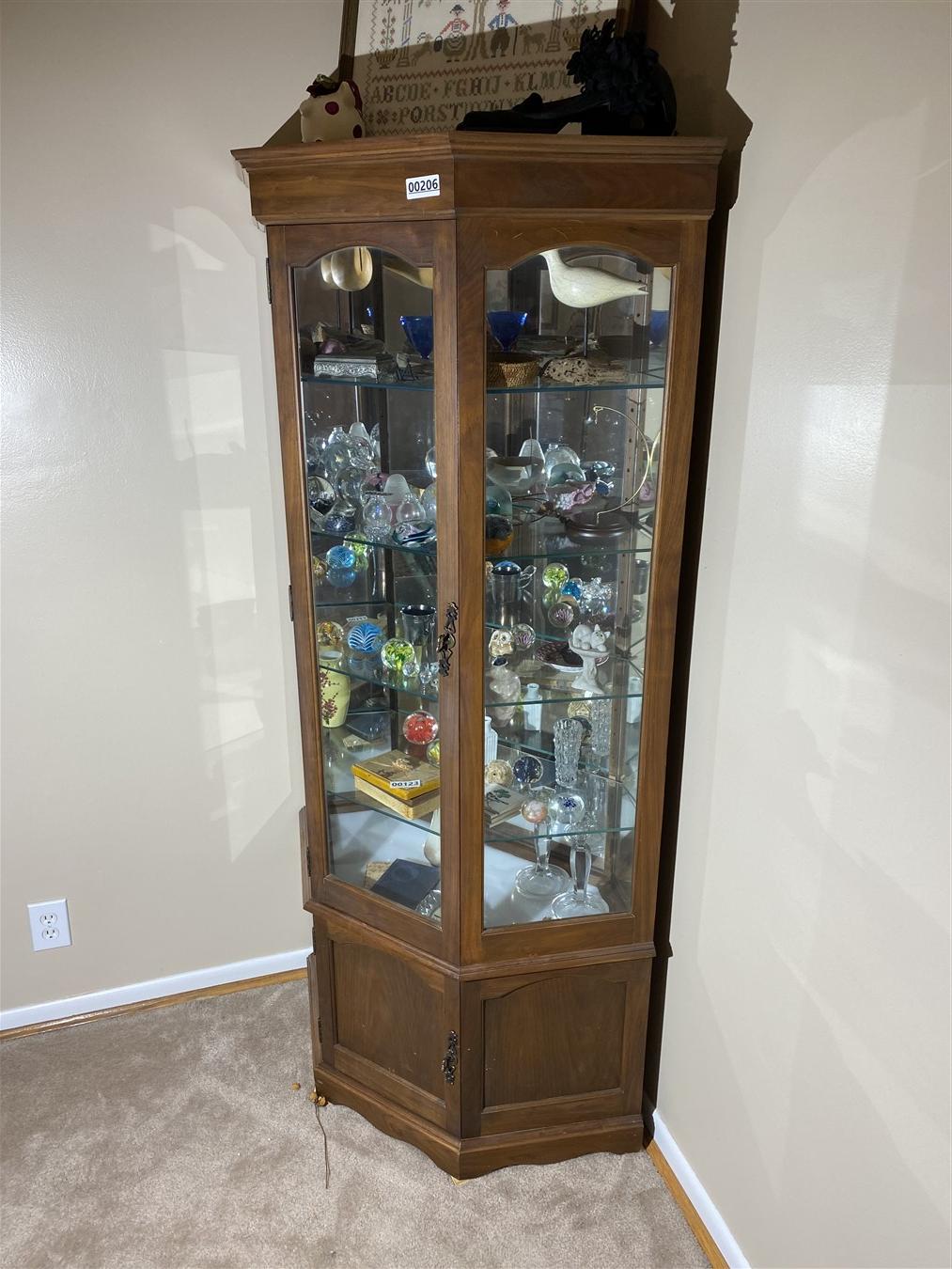 Vintage wooden Curio cabinet