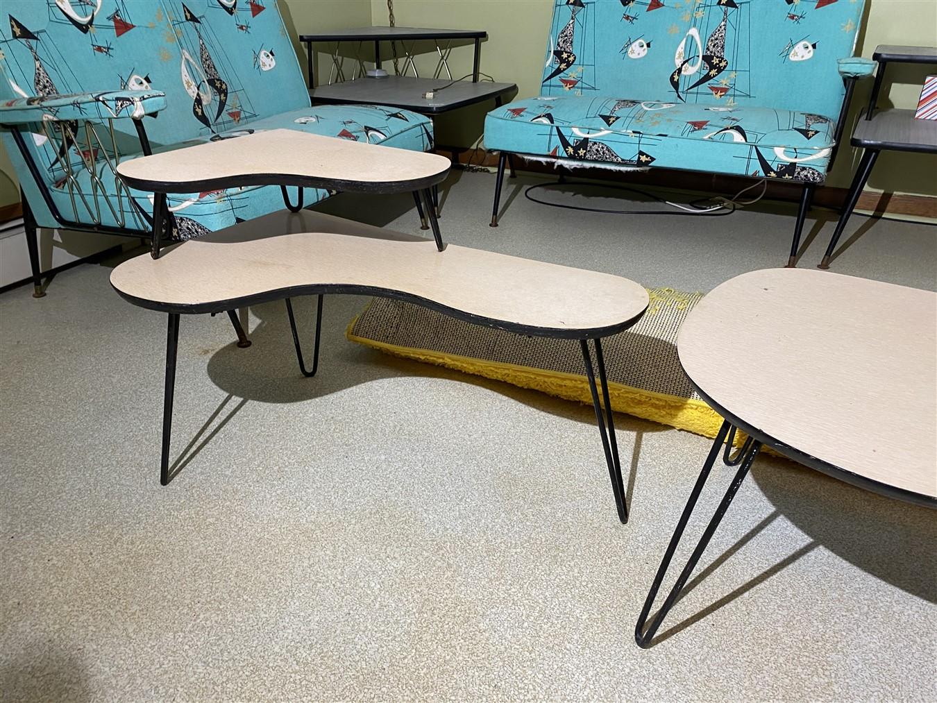 Pair of Mid Century Modern Period Kidney Tables