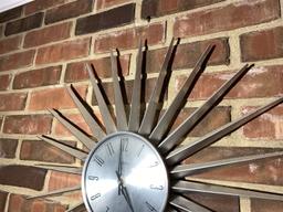 Mid Century Modern sunburst clock by Verichron